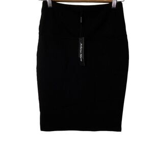 Athena Marie black pencil skirt jersey tommy control top upper band Small